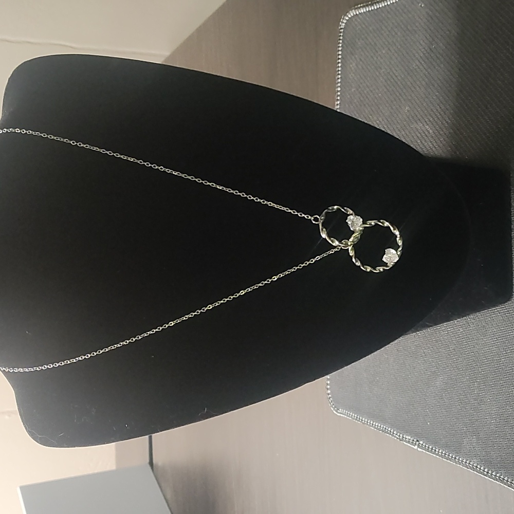 Elegant Silver Necklace with Interlocking Circles